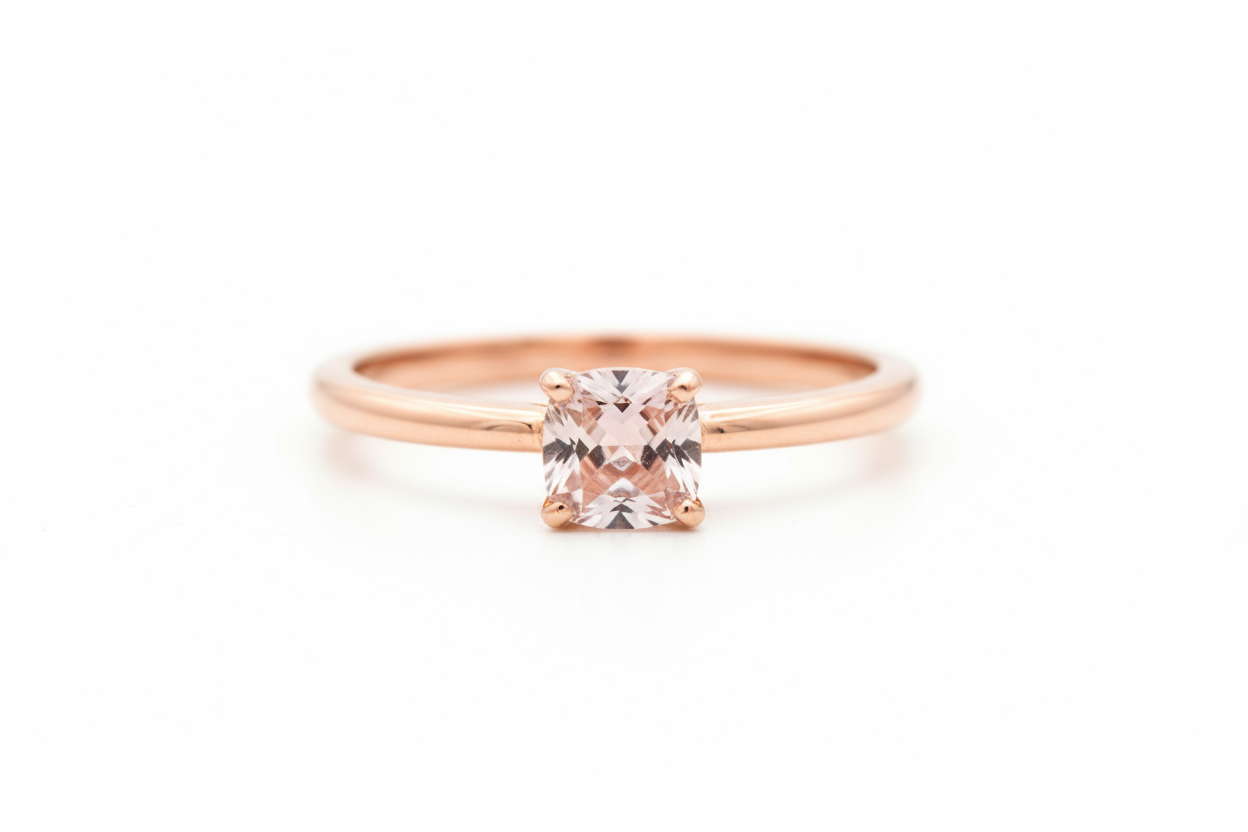 Rose Gold Ring with Gemstone Accent