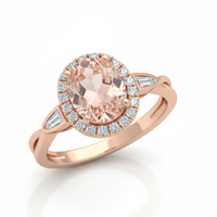 Rose Gold Ring with Gemstone Accent